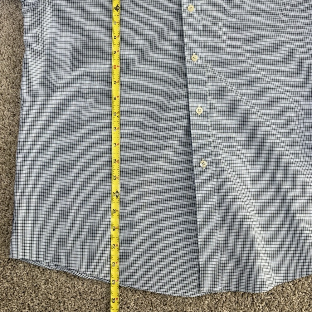 Brooks Brothers Dress Shirt Mens 16-34 Regent Non-Iron Blue Micro Check Business - Picture 5 of 7
